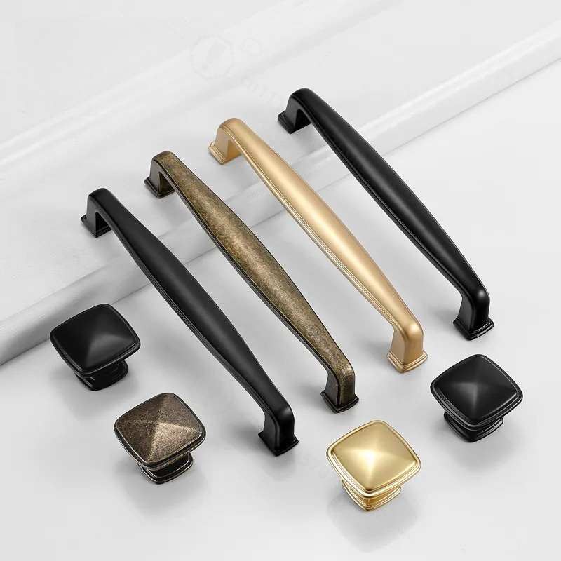 Furniture Hardware Wholesale - Ручка для шкафа Yijia, черная, простая,