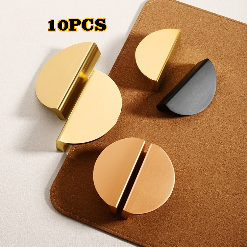 Furniture Hardware Wholesale - 10 шт. простой полукруг, черное золото,