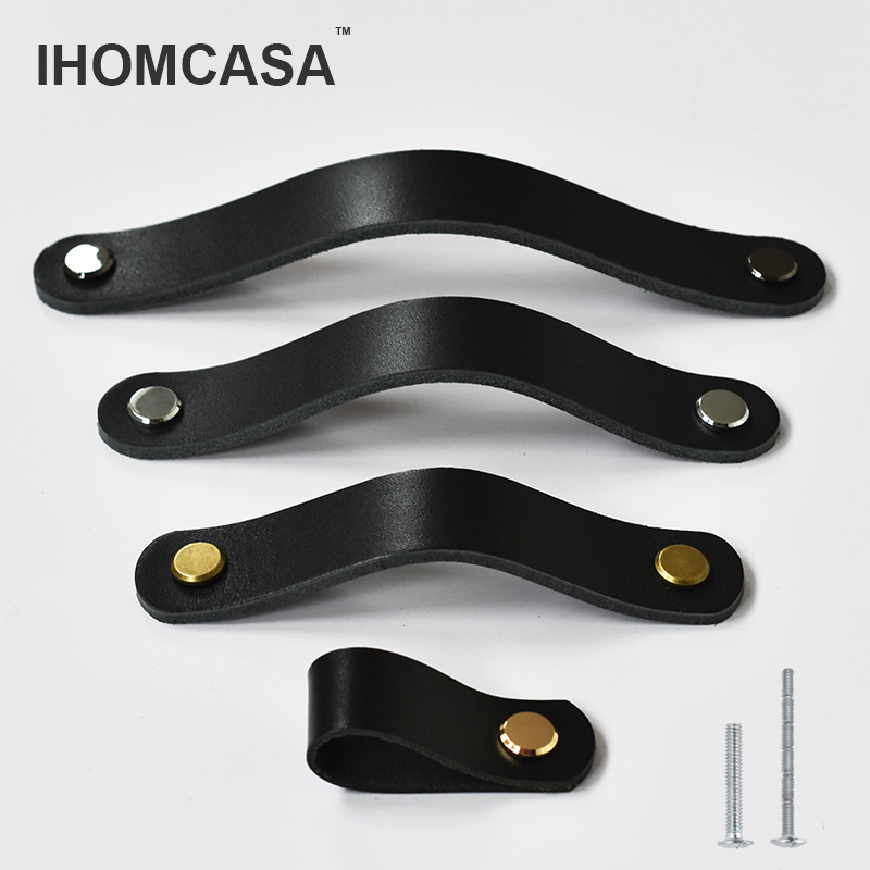 IHOMCASA черные кожаные ручки  – обзор и цена Furniture Rotating Hardware