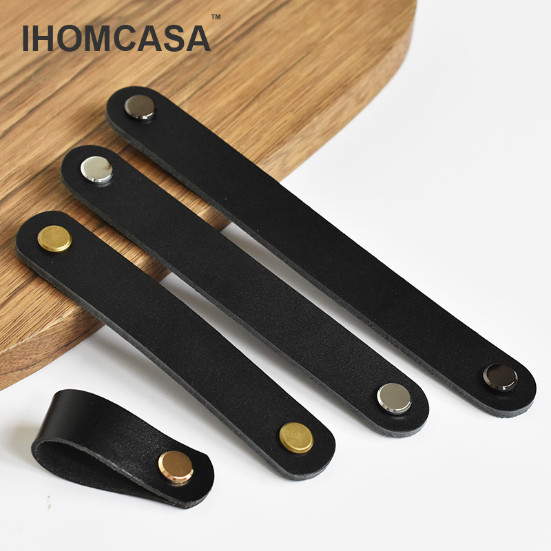 IHOMCASA черные кожаные ручки  – обзор и цена Furniture Rotating Hardware